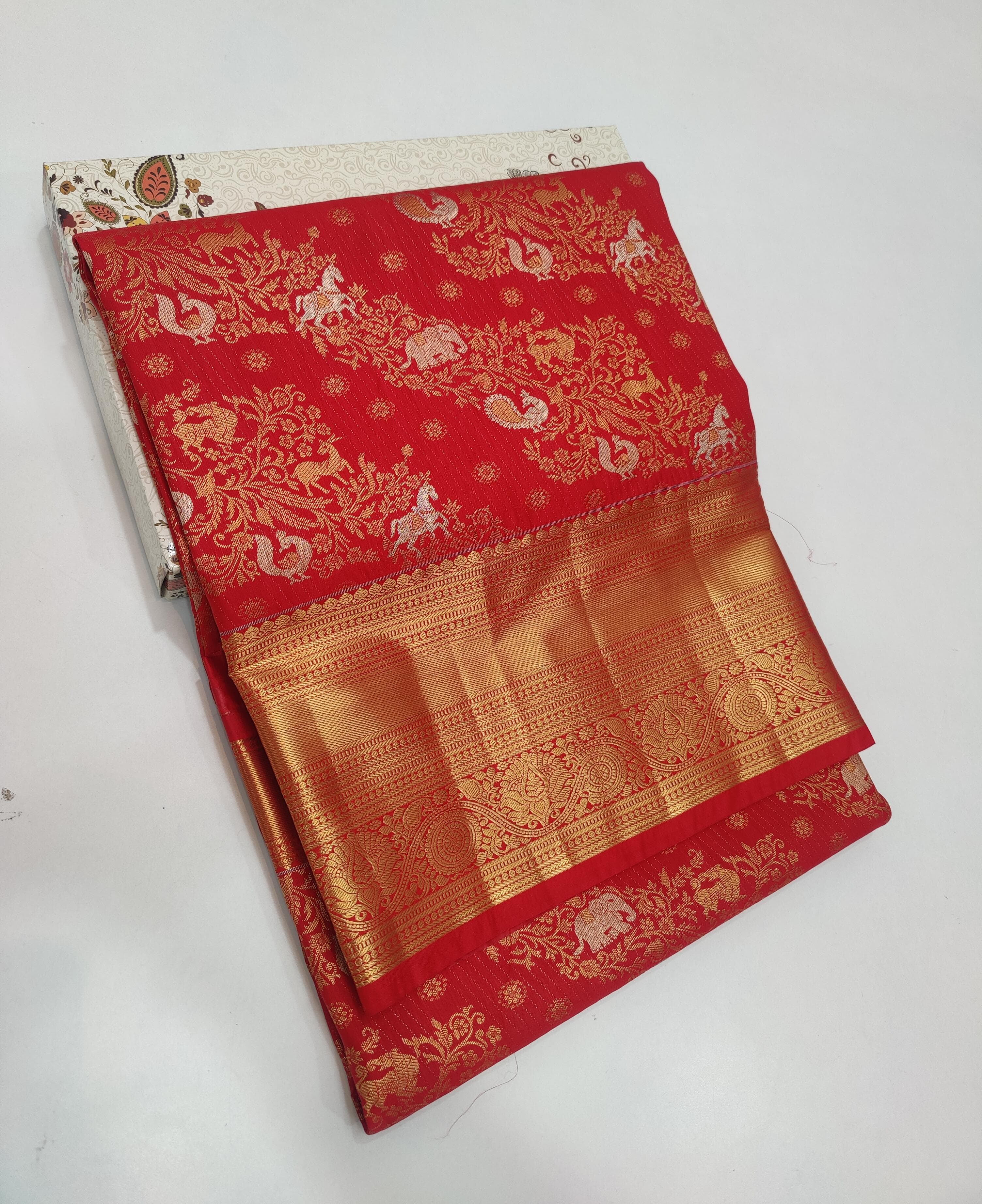 semi kanjivaram pattu silk saree with blouse pure gold jari bridal wedding saree