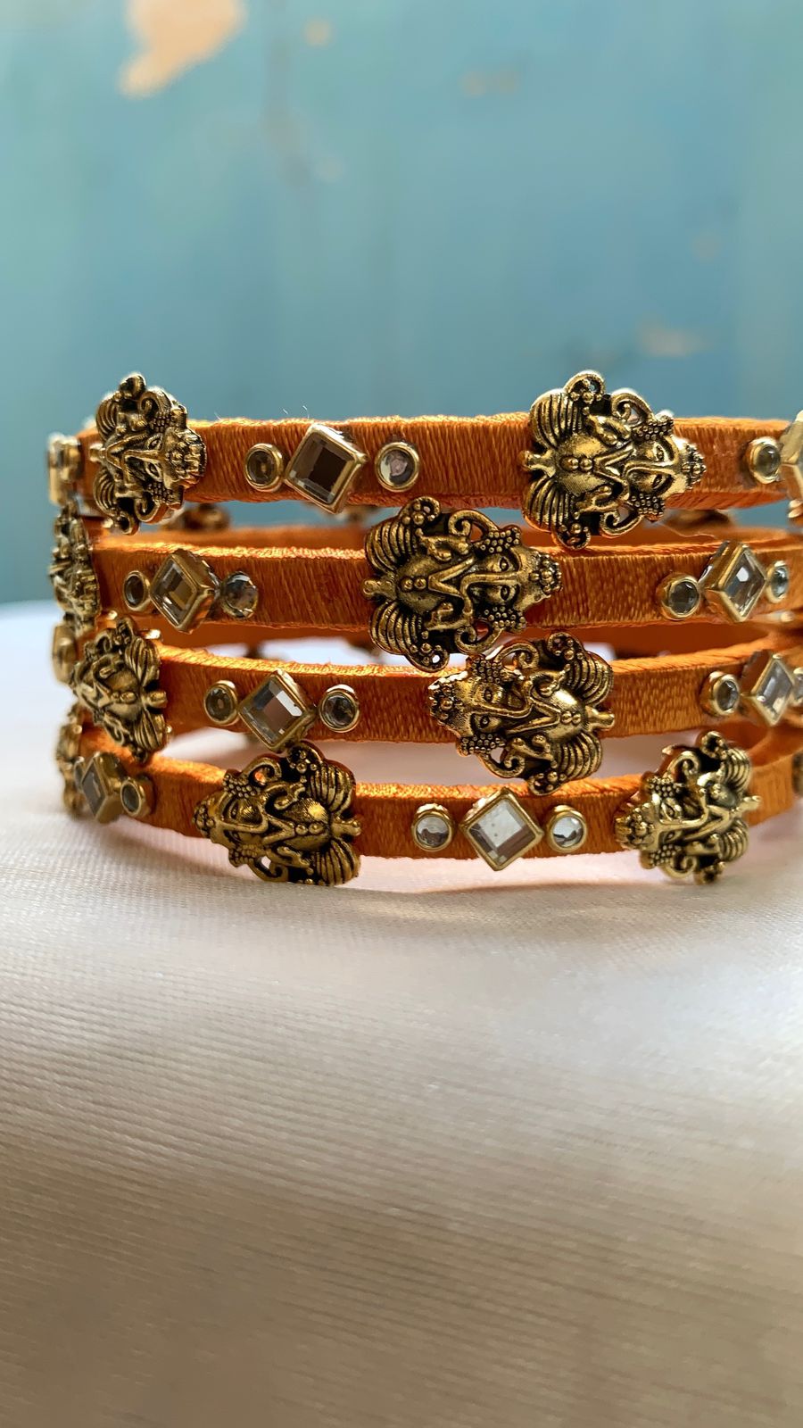 Ganesh charm thread bangles thumbnail 2