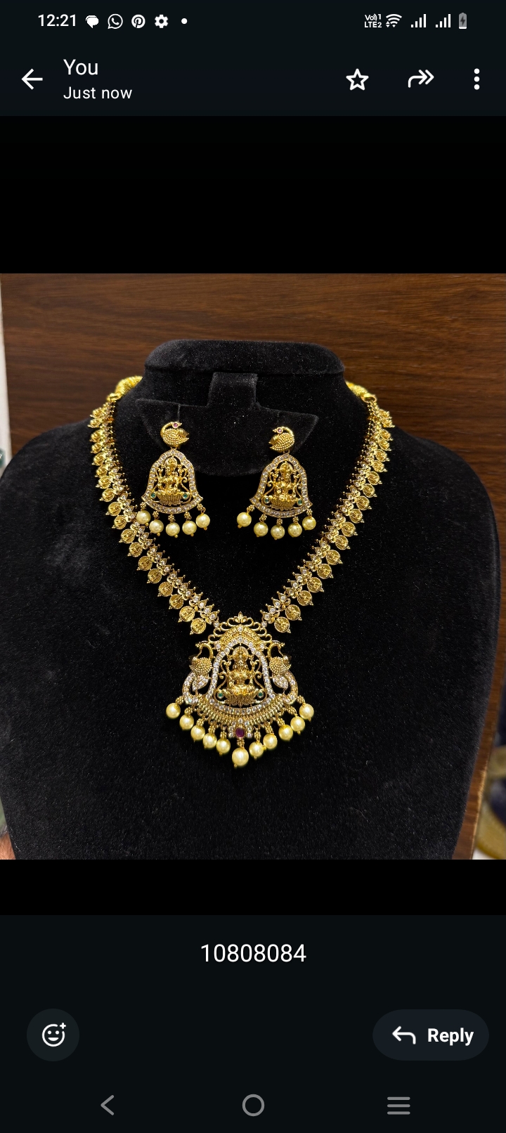 one gram gold neck set and ear rings