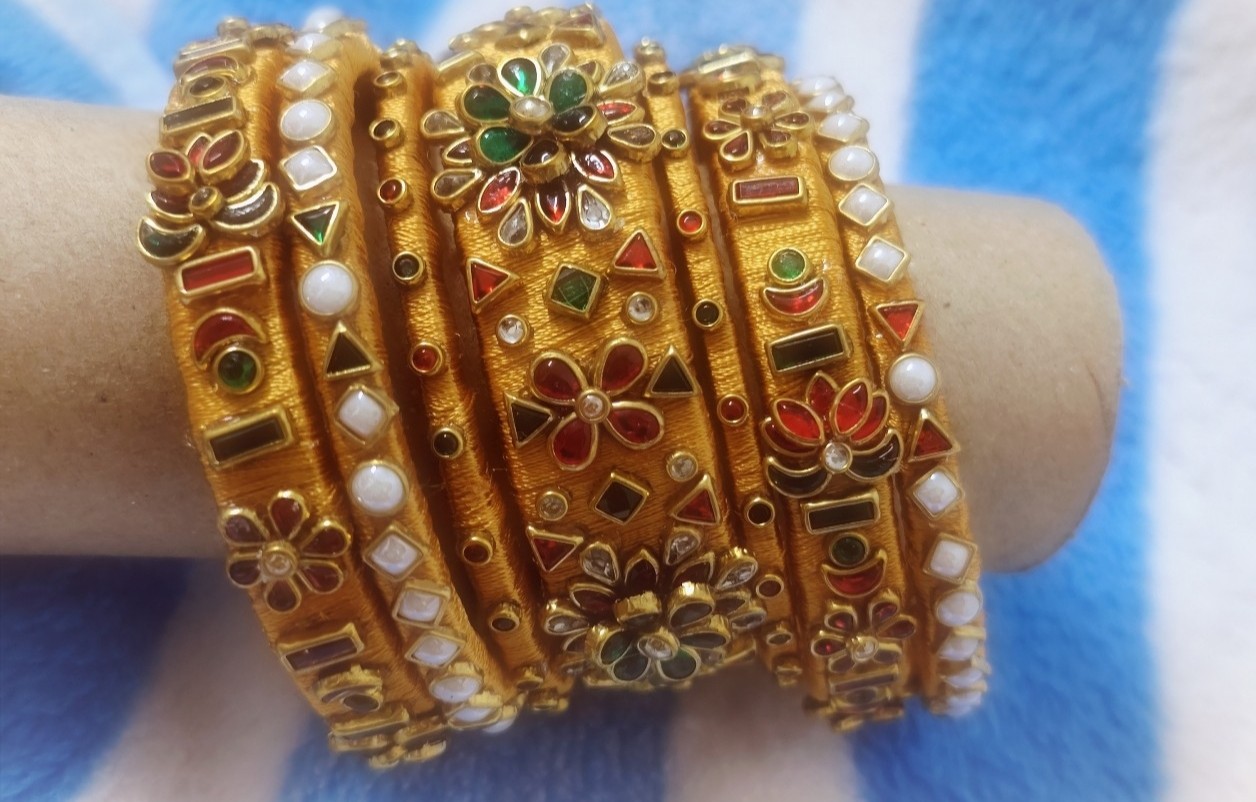 bridal silk thread bangle set