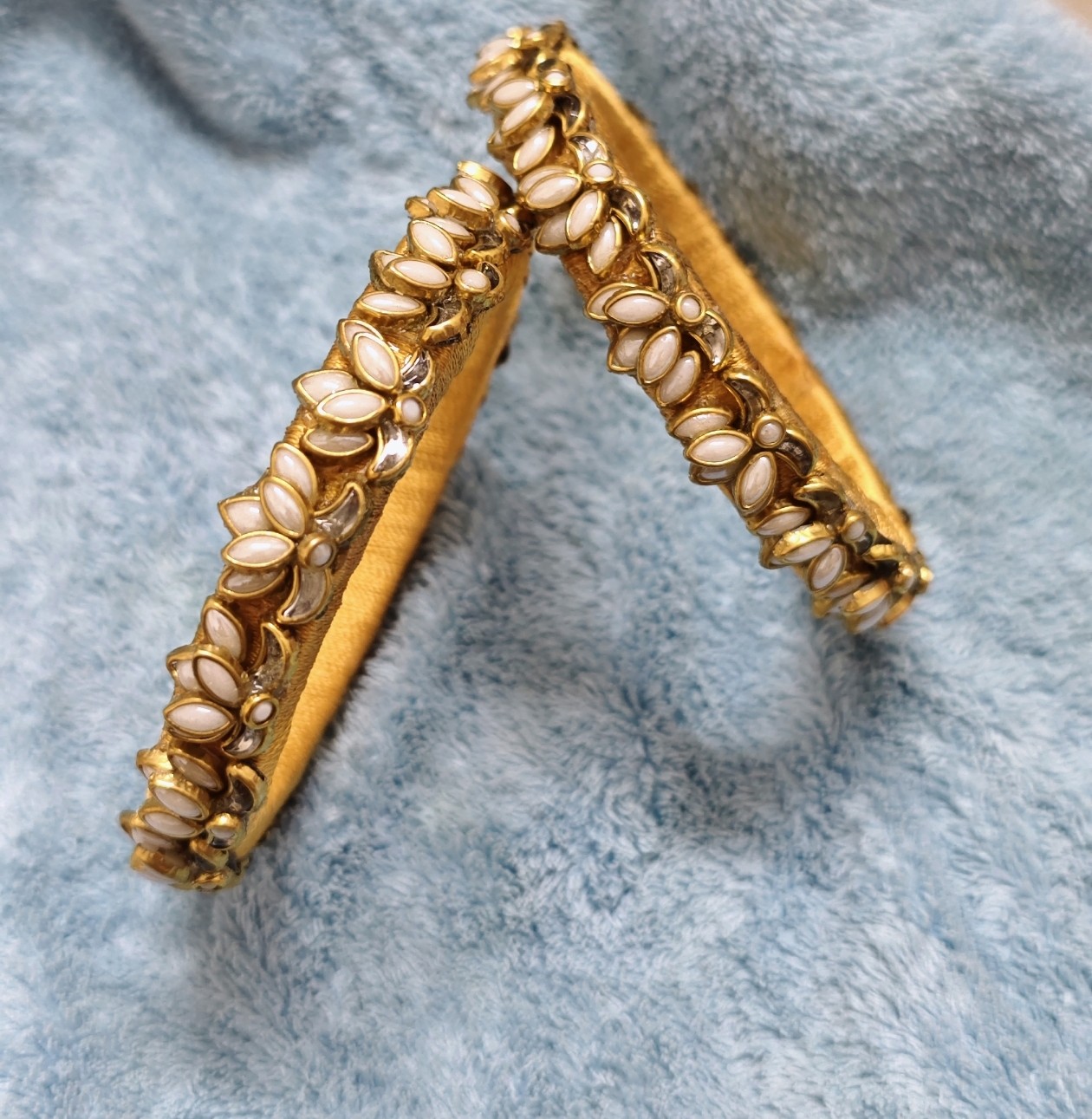 silkthread pearl bangle pair