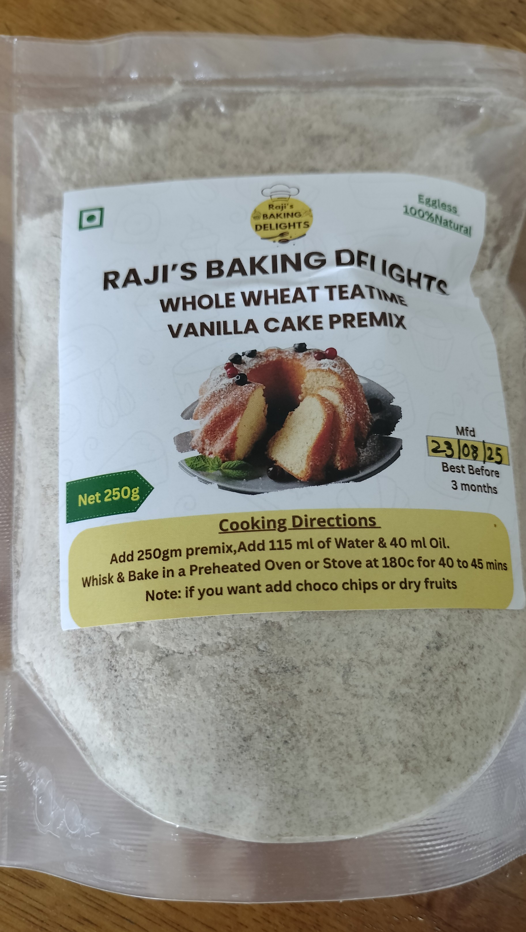 Raji’s Baking Delights – Whole Wheat Teatime Vanilla Cake Premix
