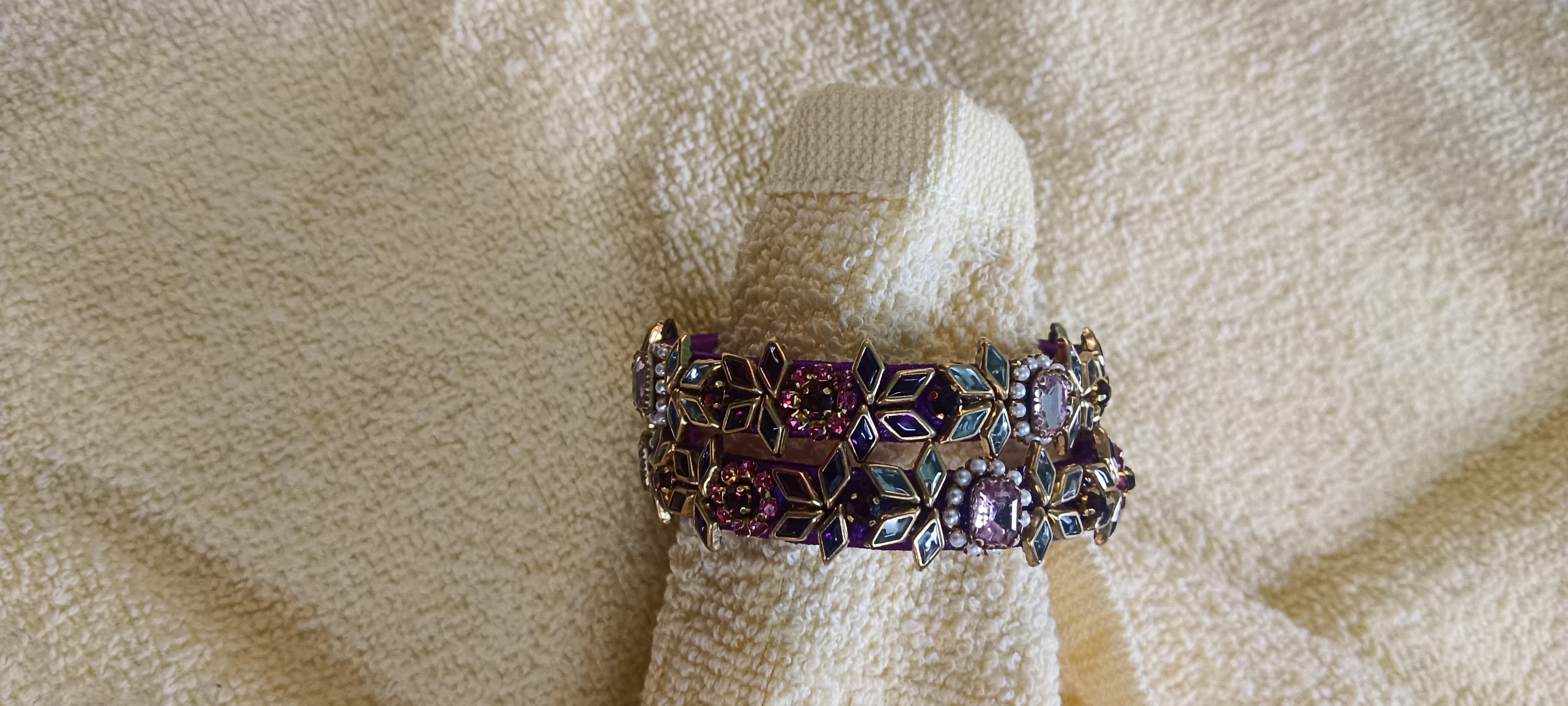 Royal Purple Silk Thread Stone Bangles (Handmade)