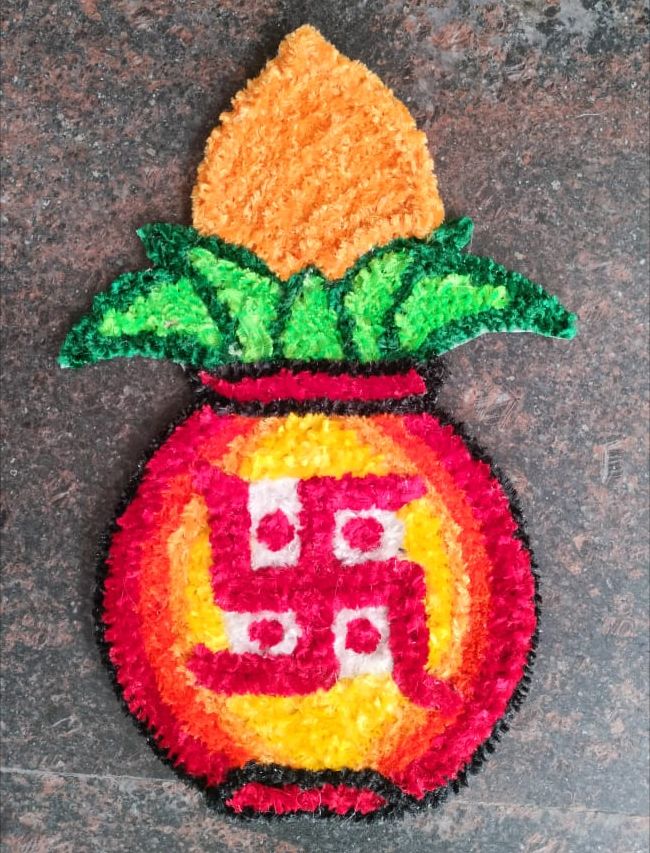 1 feet kalasham rangoli
