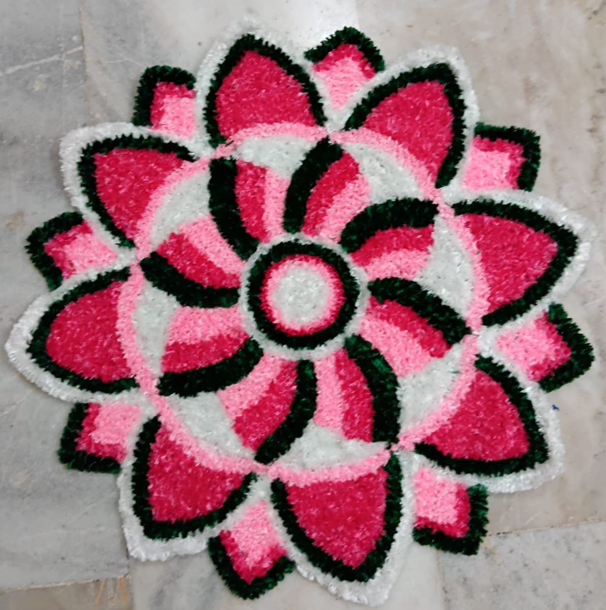 2 feet Reusable Canvas base Wool Rangoli mats