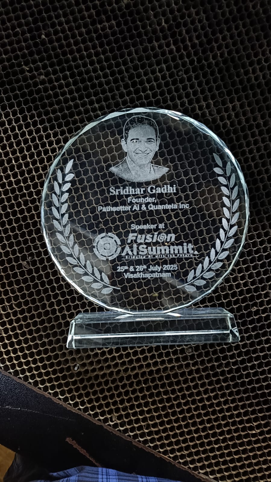 Crystal Glass Award Momento