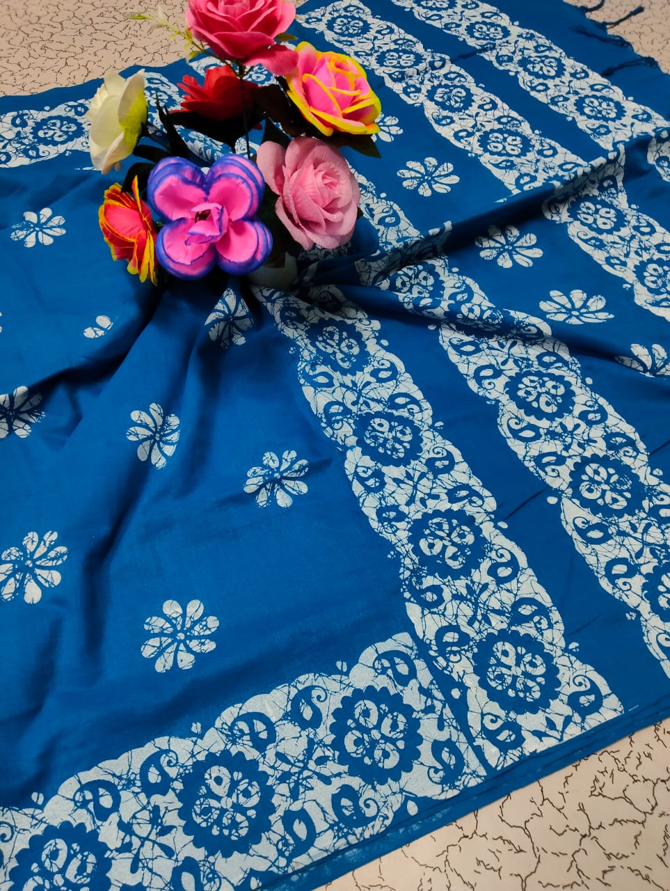 KHAATHI COTTON SAREES GRAND PRINT PALLU MATERIAL : KHAADHI COTTON