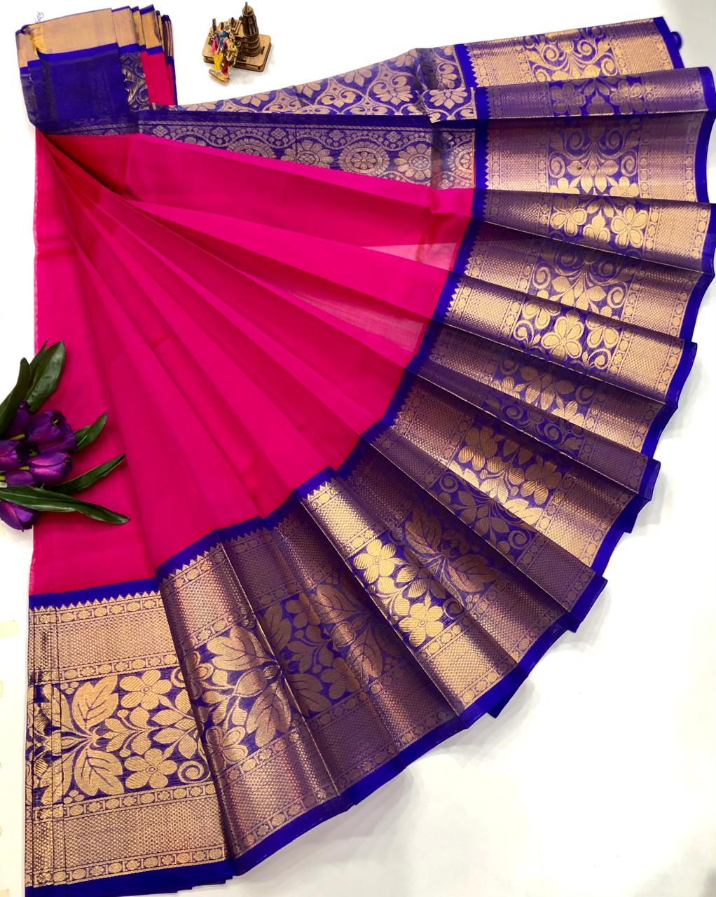 SPECIAL COLLECTION Kanchi Kuppadam border Sarees special quality 5