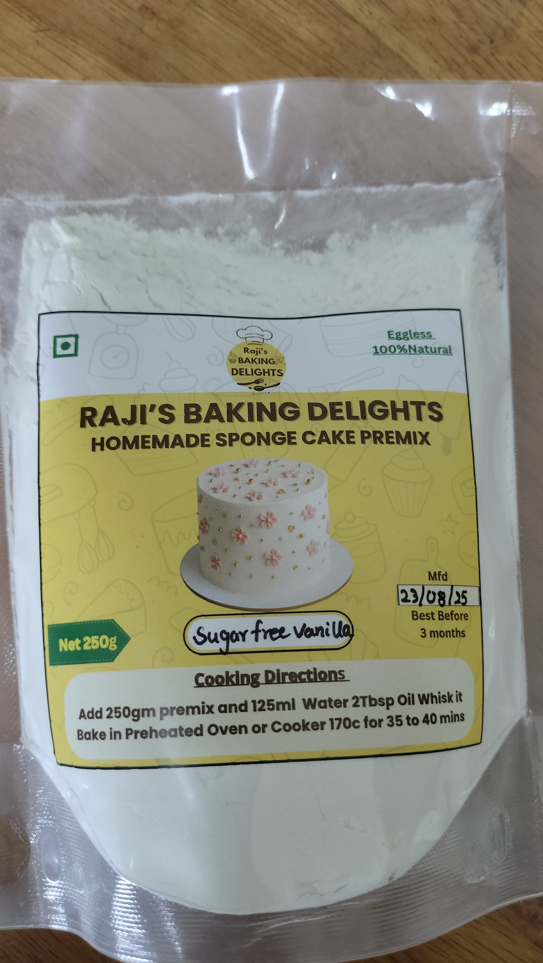 Sugar free Vanilla Sponge Cake Premix