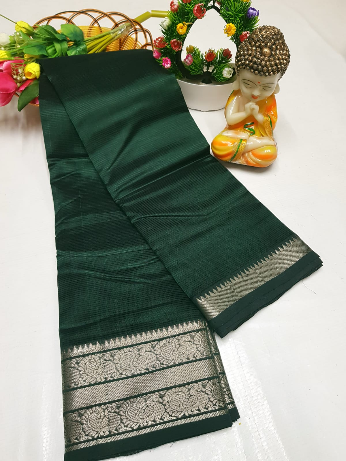 Mangalagiri Kanchi Border sarees Beautiful collection Light weight With plain blouse