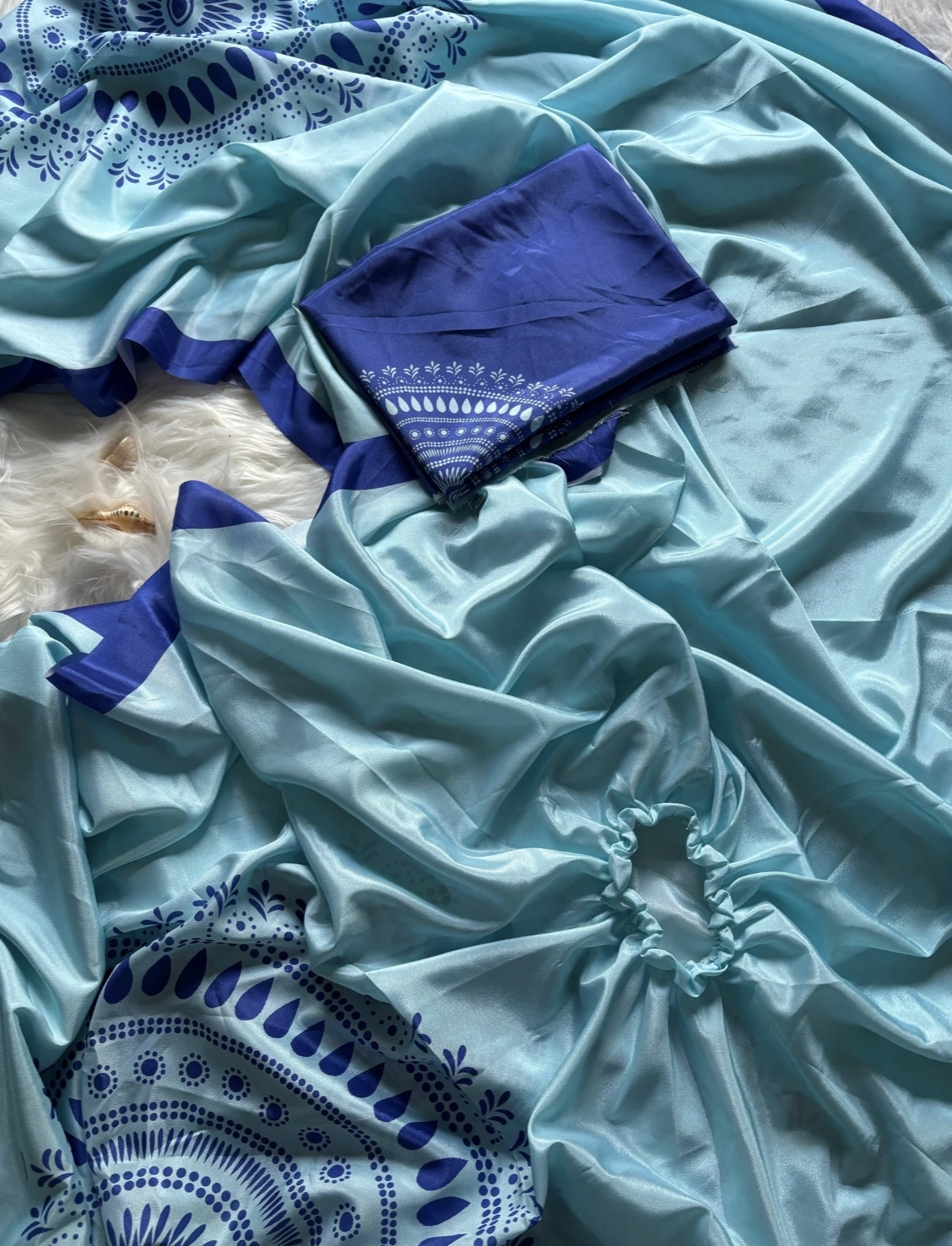 “Peacock charm, timeless grace – this saree is pure magic.” Ready to wear saree