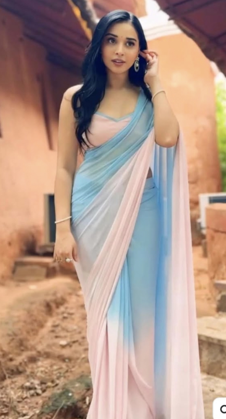“Elegant Ready-to-Wear Pastel Saree – effortless drape, instant grace.#ReadytowearEtherealVibes