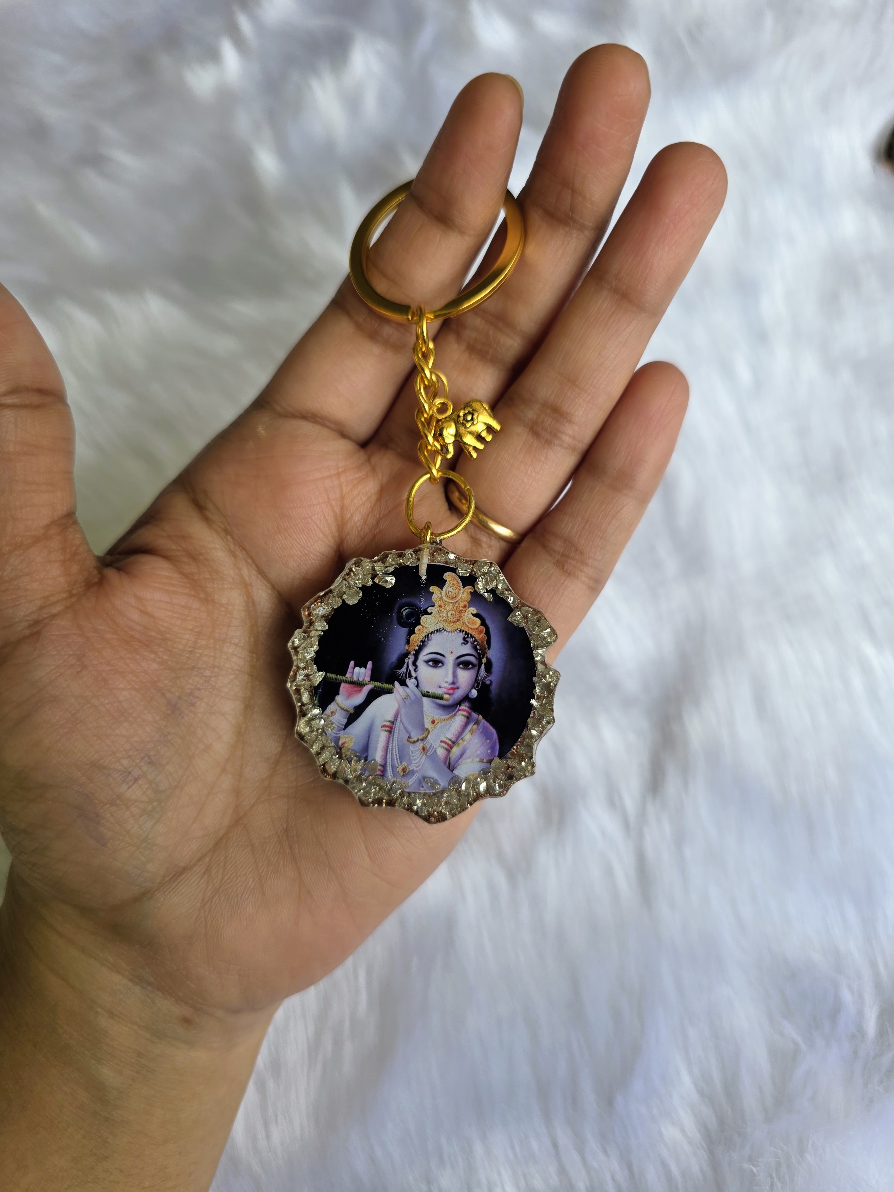 lord Krishna resin keychain
