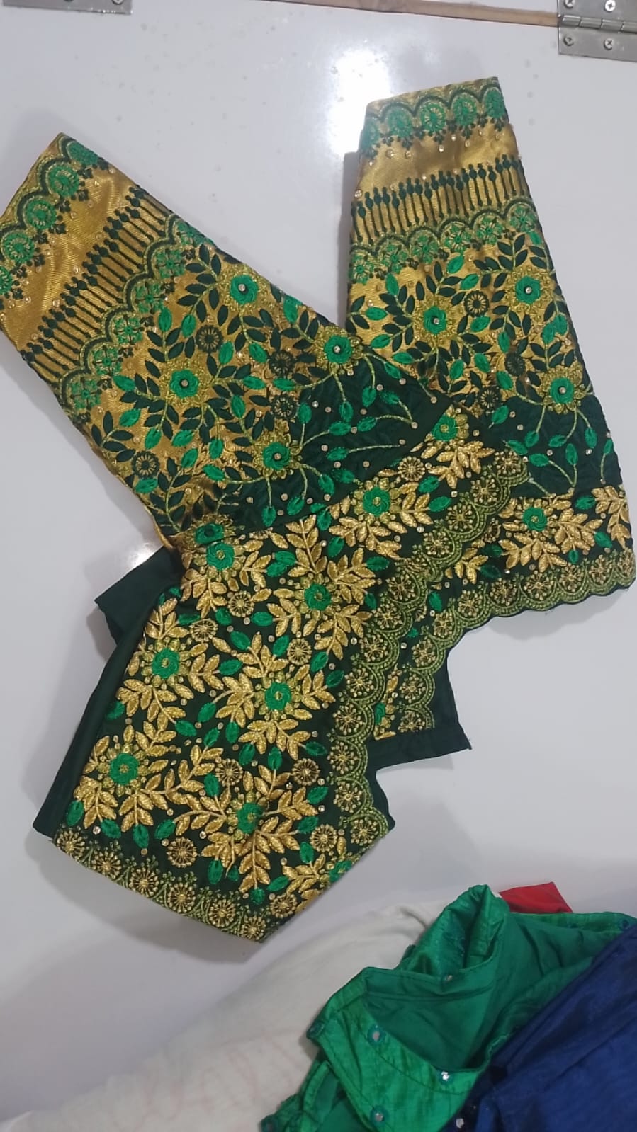 Computer embroidery work on blouse