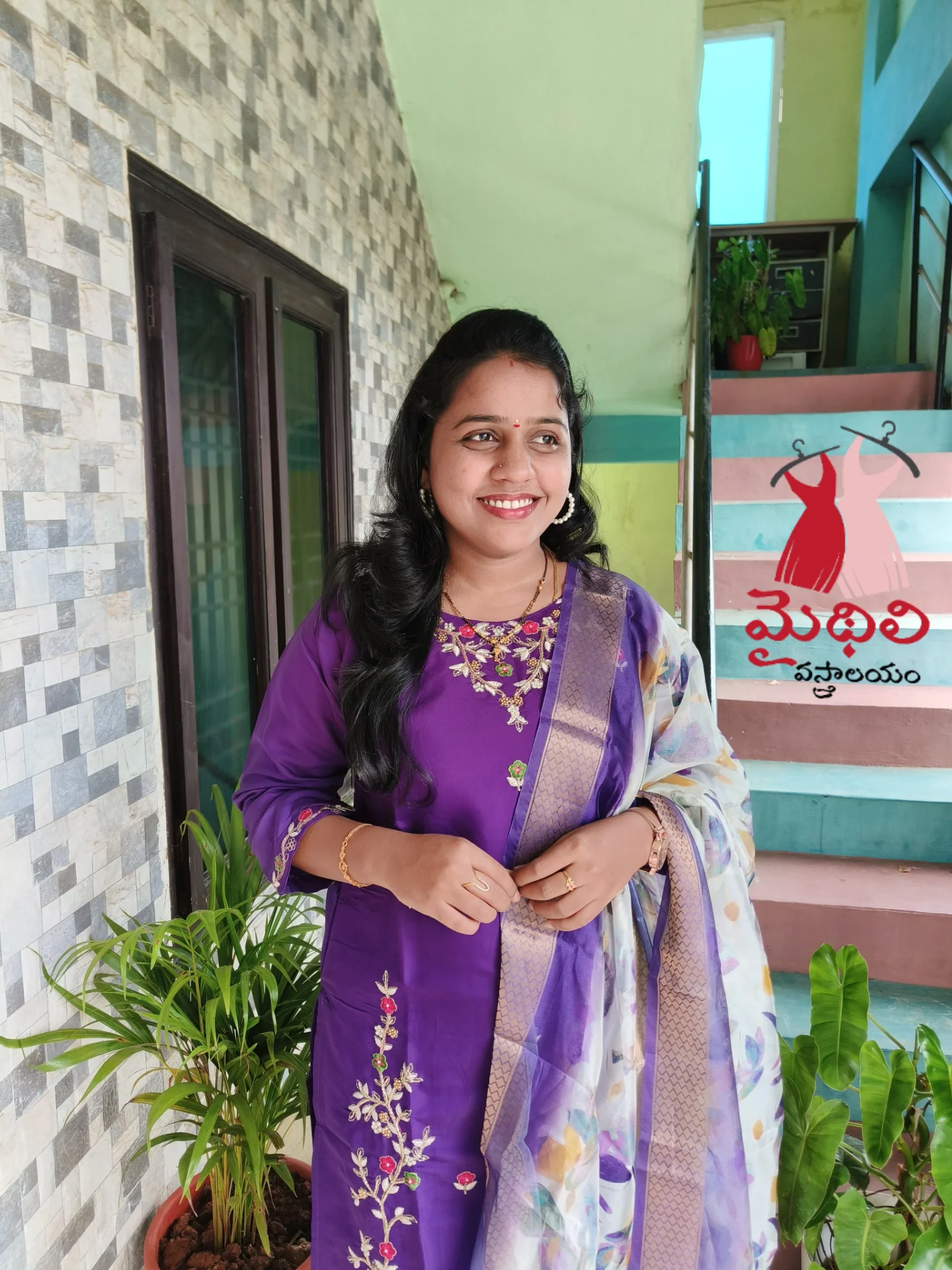 Enchanting Violet Beauty Dress from Mythili Vasthralayam