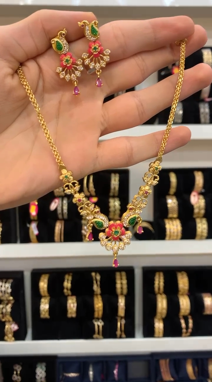 Meenakari chocker with earrings