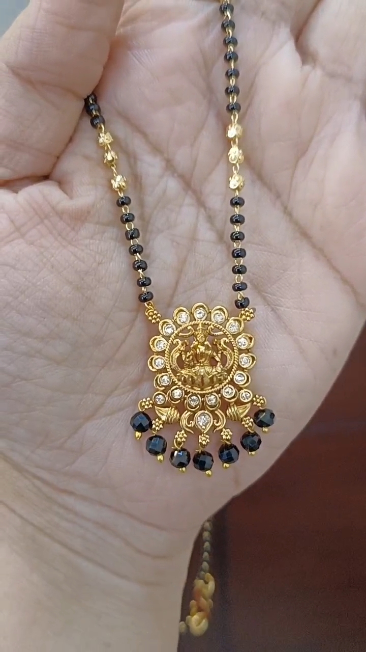 black beads chain laxmi