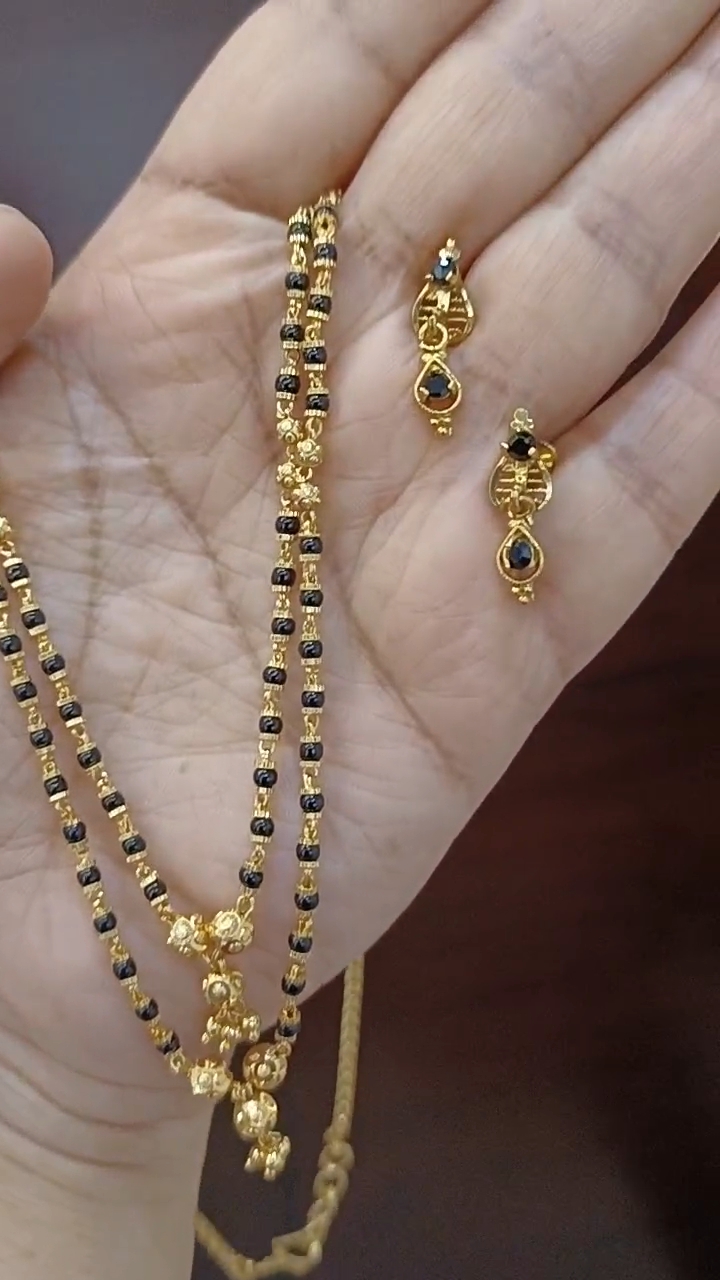 2 step black beads chain