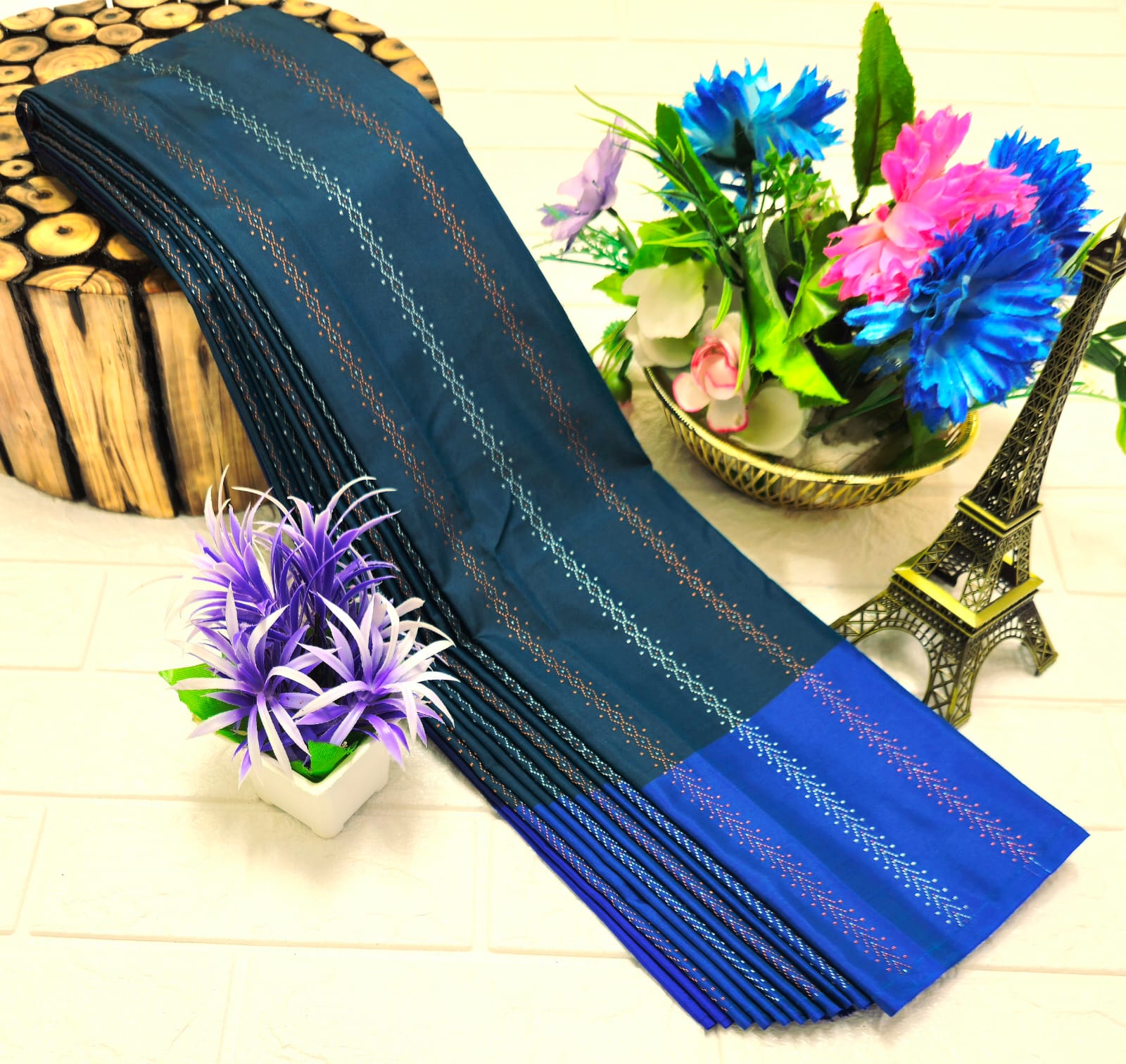 Elegant Ethnic Saree Dress with Intricate Embroidery