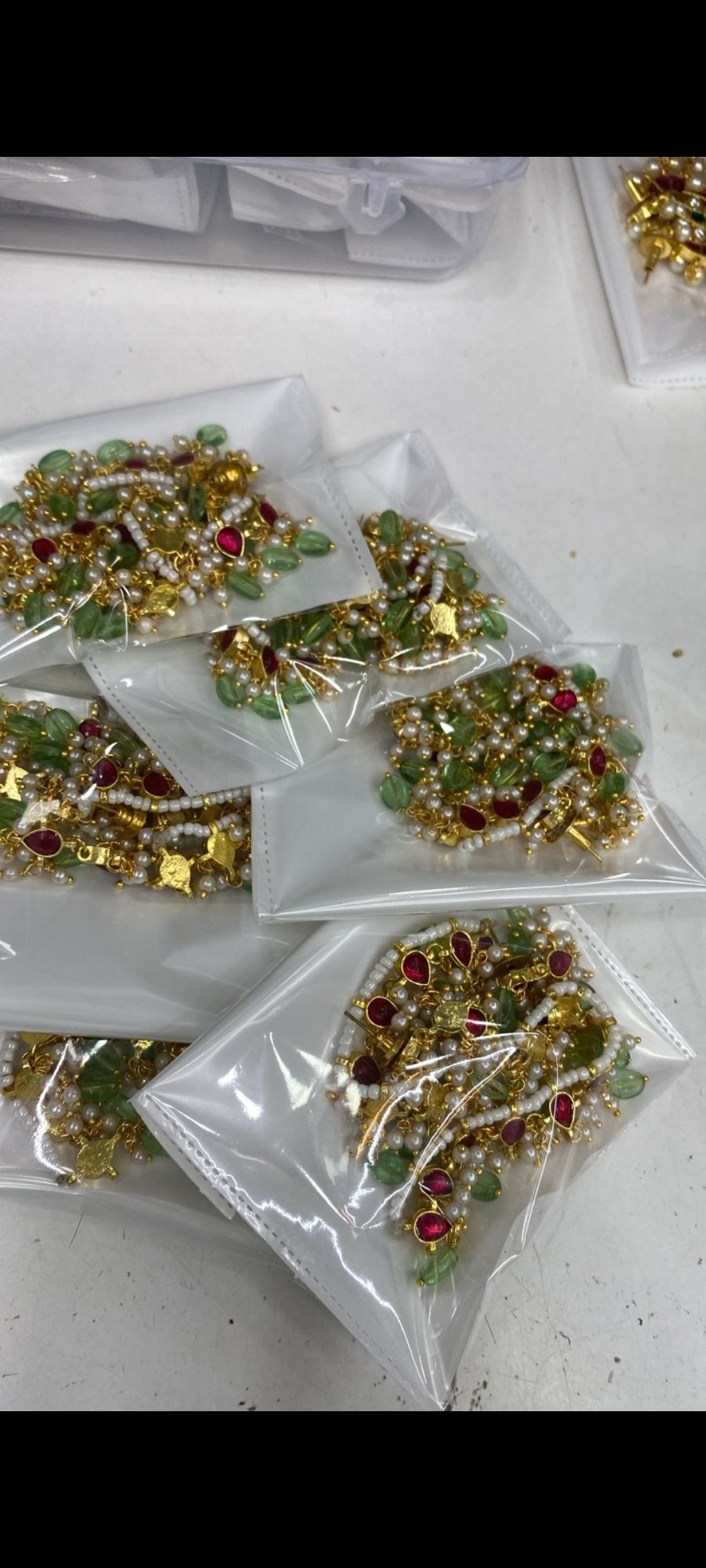 Ruby green stone set