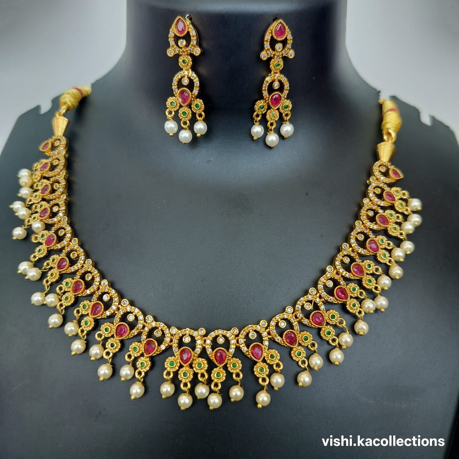 premium ruby necklace set