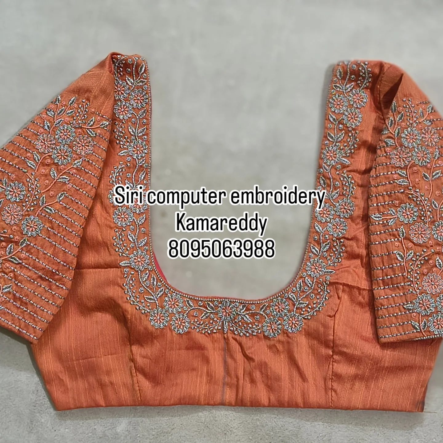 Silver Zari Embroidery Blouse Piece