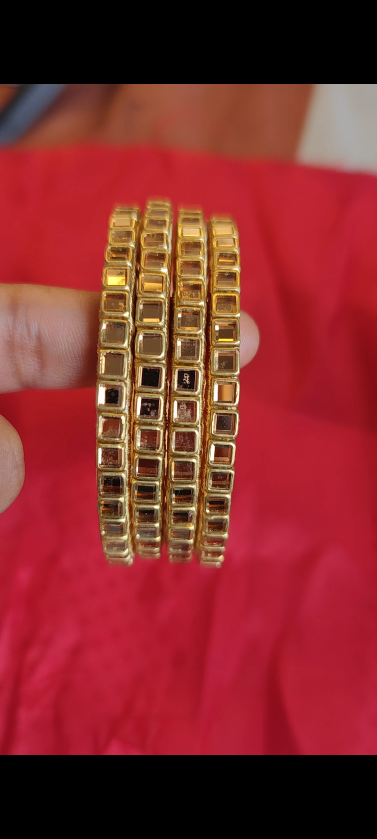 gold  colour kundan bangles