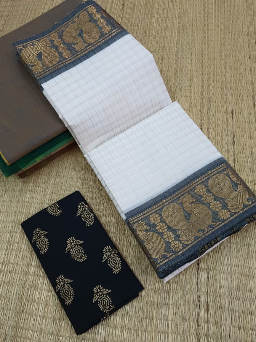 Chettinad Royal Plain Sarees with high quality Zari border Sarees New Colours and Designs with kalamkari blouse 80 Counts Saree length 5.50 meter Without blouse High Quality & Rich Look Pure Cotton Saree Price 1050 Saree & Kalamkari blouse 1200/ Shipping extra Due to digital Photography colour may vary Slightly Confirm your booking Soon