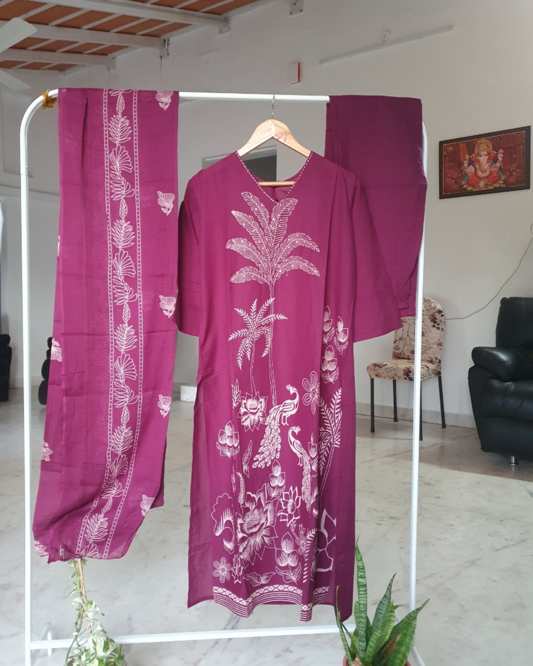 3 piece pure cotton suit set